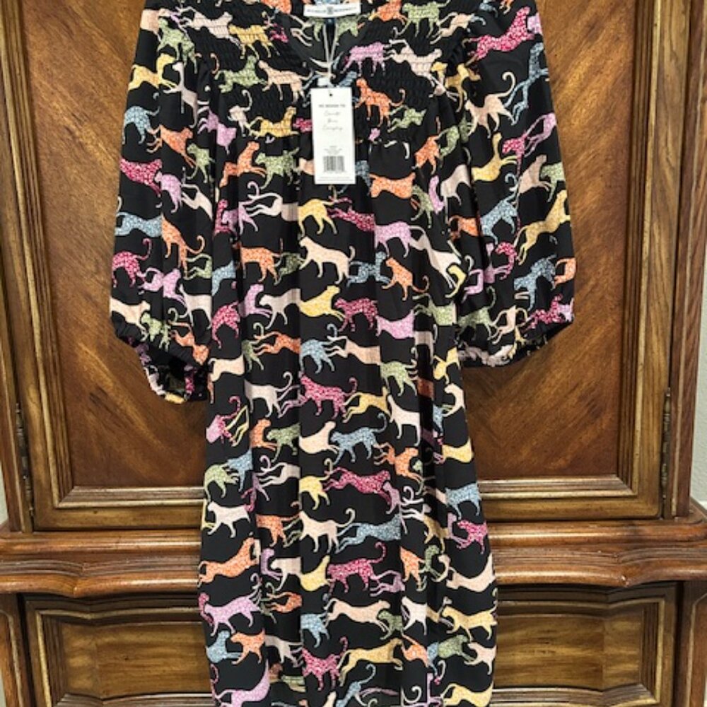 *NWT* MICHELLE MCDOWELL Wild Hearts Ash leopard print dress Amelia style SMALL